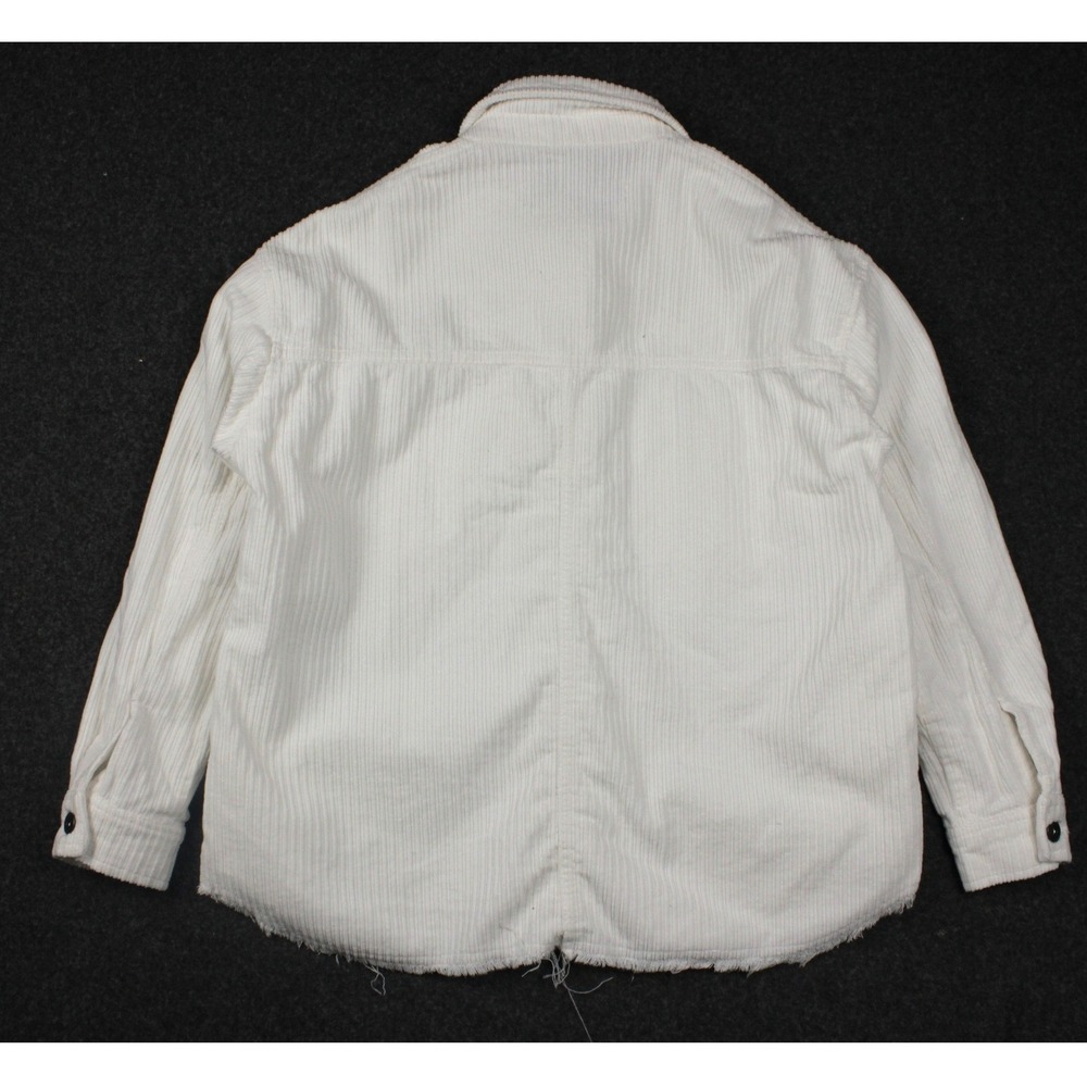 Zara Cream Corduroy Shacket Womens XS Oversized Cozy Fall Casual Jacket - Picture 3 of 11
